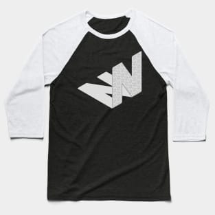 Isometric Alphabet Letter, Letter N Baseball T-Shirt